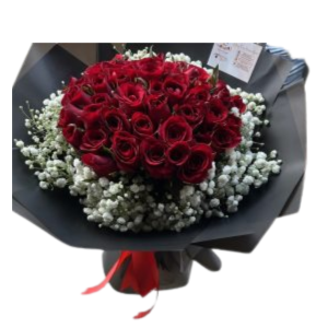 Local Rose with Gypsophilia