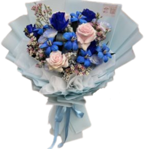Blue and Pink & Rose tulips