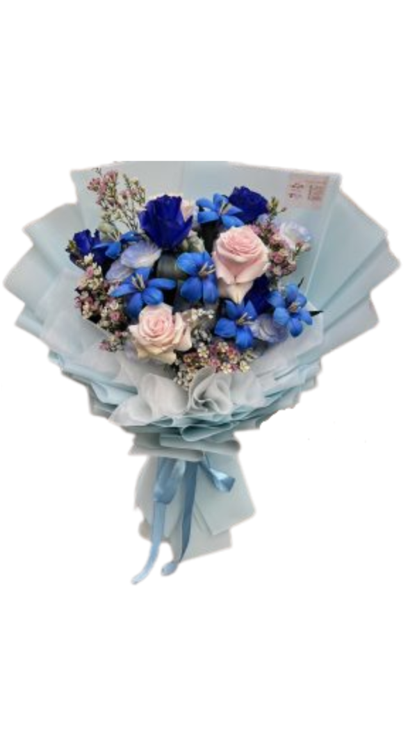 Blue and Pink & Rose tulips