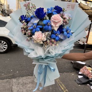 Blue and Pink & Rose tulips