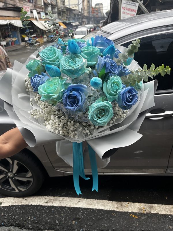Blue ecuadorian and Tulips
