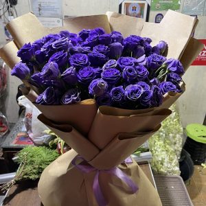 Purple paper roses